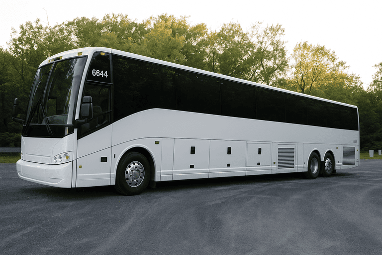 exterior of Charter Bus Rental Murrieta coach bus